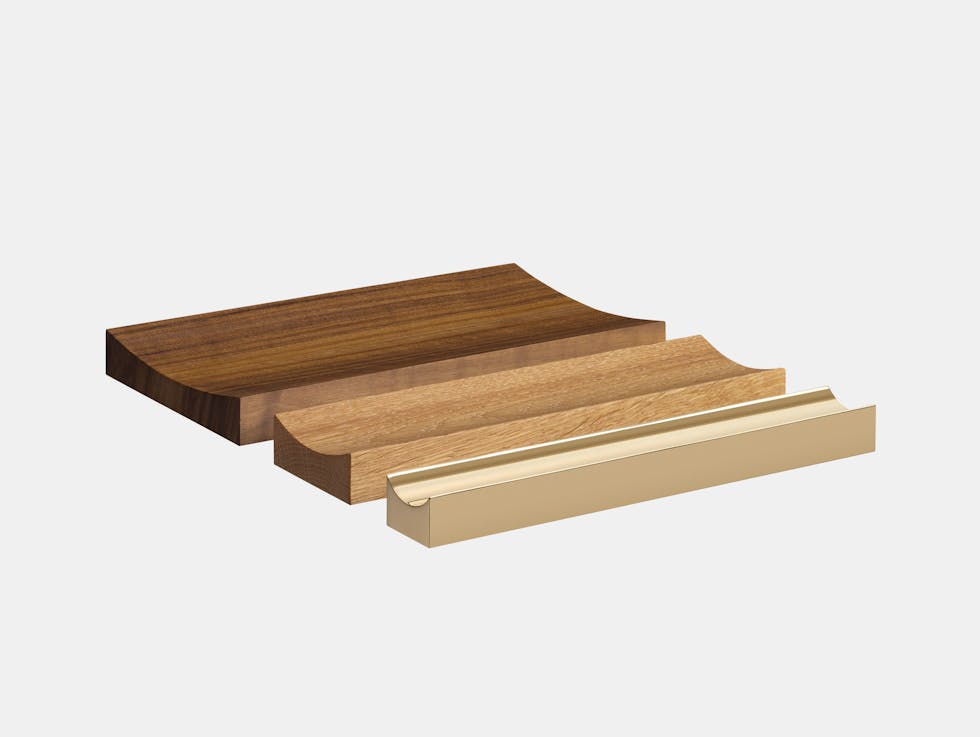 E15 Pen Trays Walnut Oak Brass Philipp Mainzer
