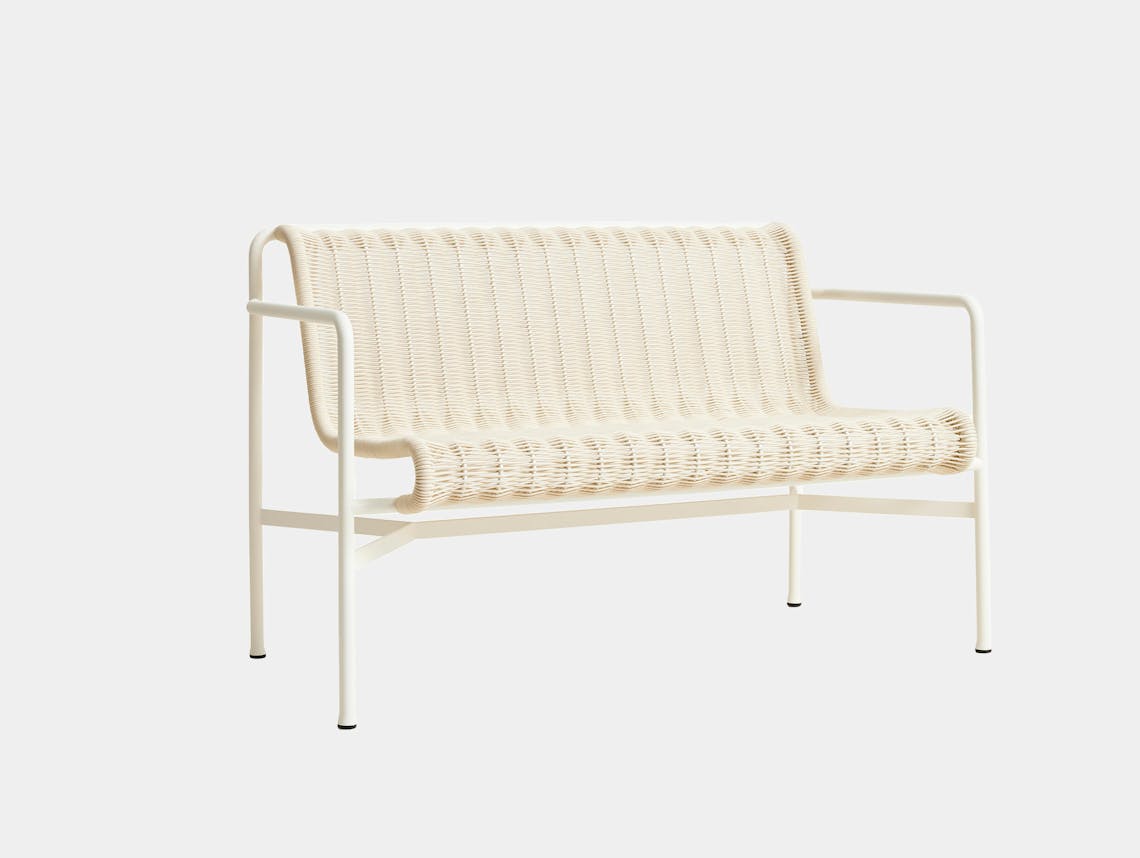 Hay bouroullec palissade cord dining bench cream white 1