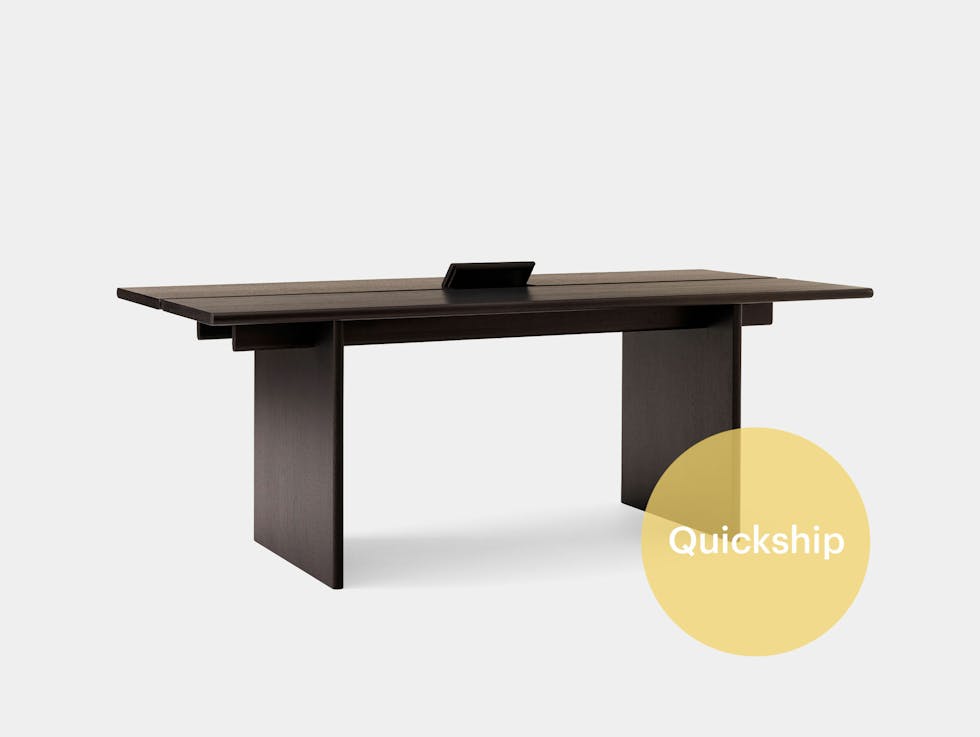 Qs andtradition oeostudio ita dining table OS1 veneer dark stained oak cable management