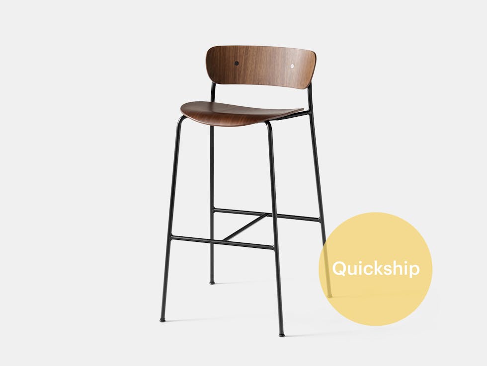 Quickship And Tradition Pavilion Bar Stool walnut Anderssen Voll