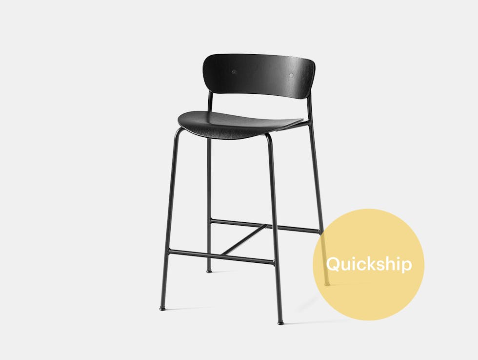 Quickship And Tradition Pavilion counter Stool av7 black Anderssen Voll