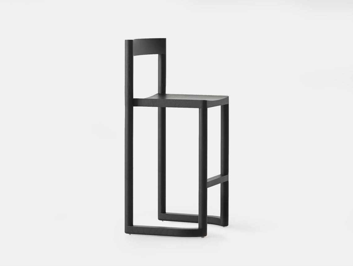 Resident pier bar stool black oak 2