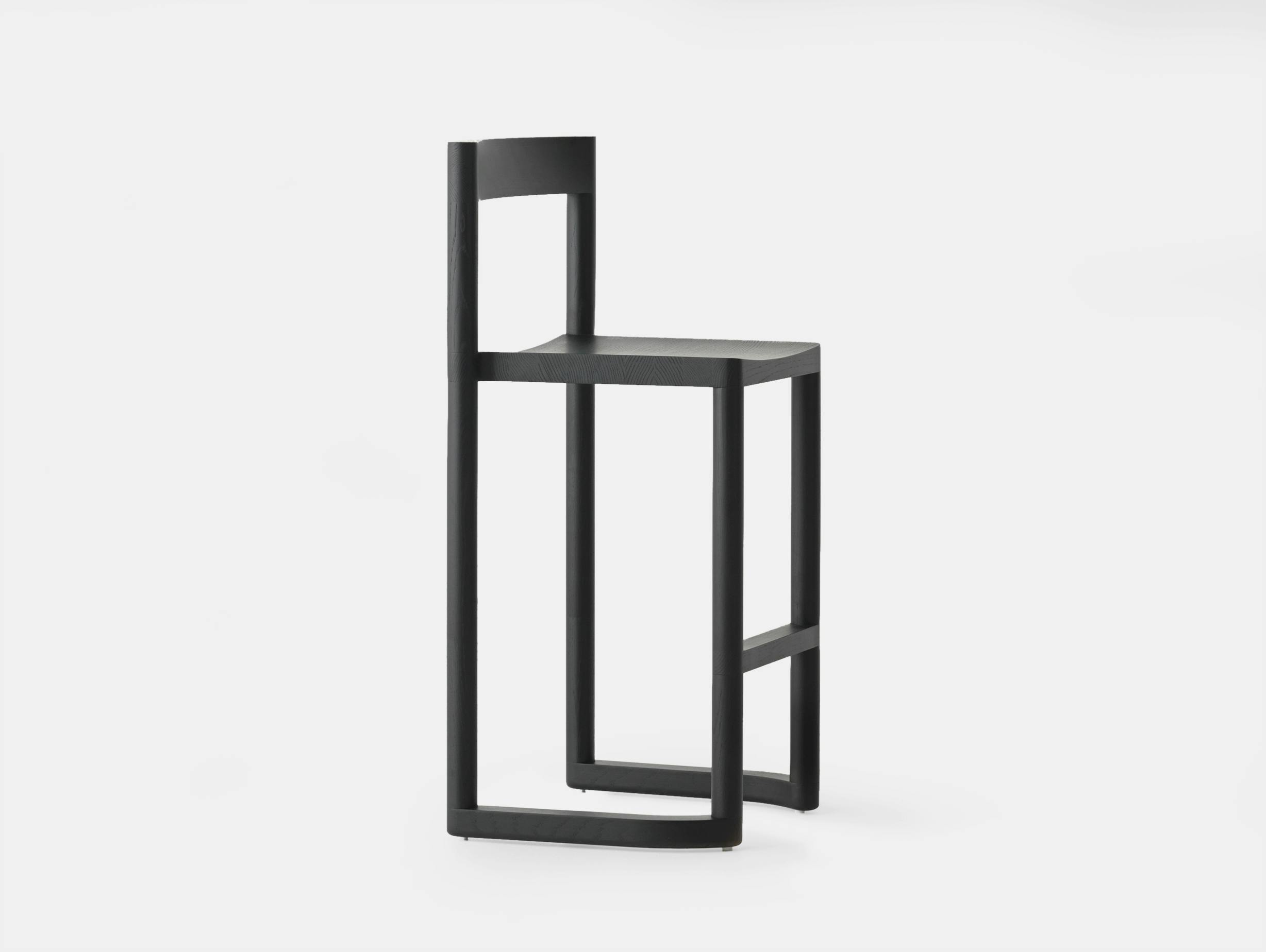 Resident pier bar stool black oak 2